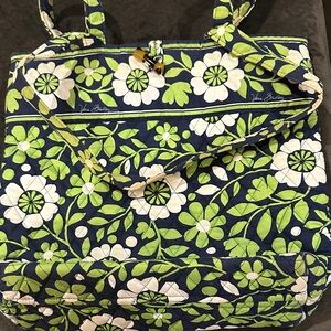 Vera Bradley Tote bag Navy and Green “Lucky You” Pattern